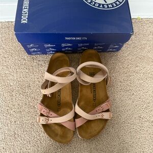 Birkenstock Blanca Rose and Tan Sandals